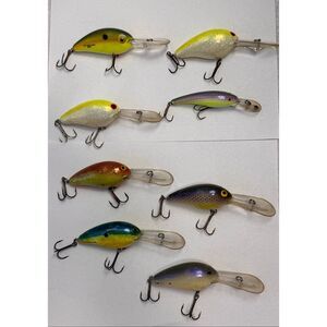 8 Crankbait Fishing Lures/Used Norman Lures/Cotton Cordell Wally/Bomber